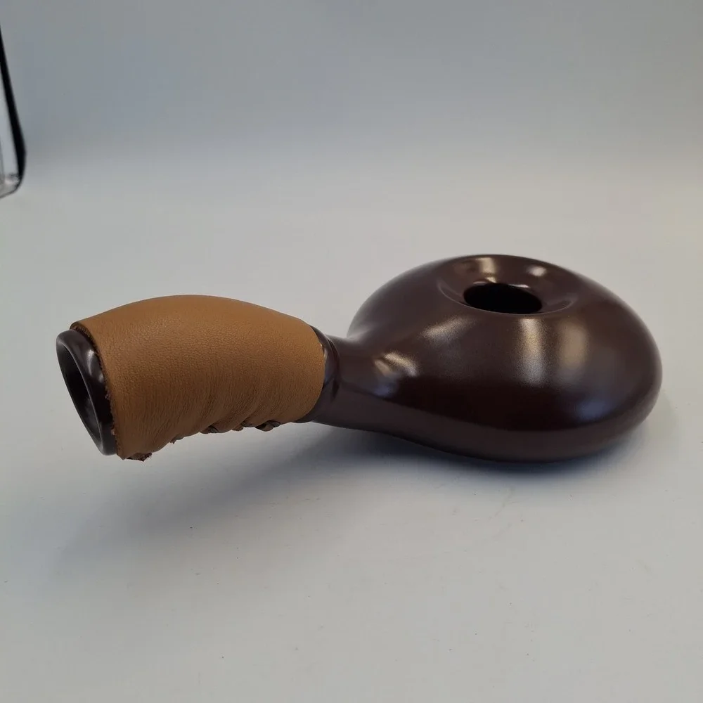 Nuvo Eco Ceramic Handy Coffee Bean Roaster Brown Leather Handle Made in Korea